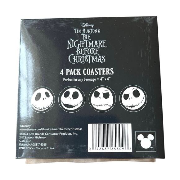 Disney Coaster Set Tim Burton Nightmare Before Christmas, Halloween Party - Picture 2 of 3